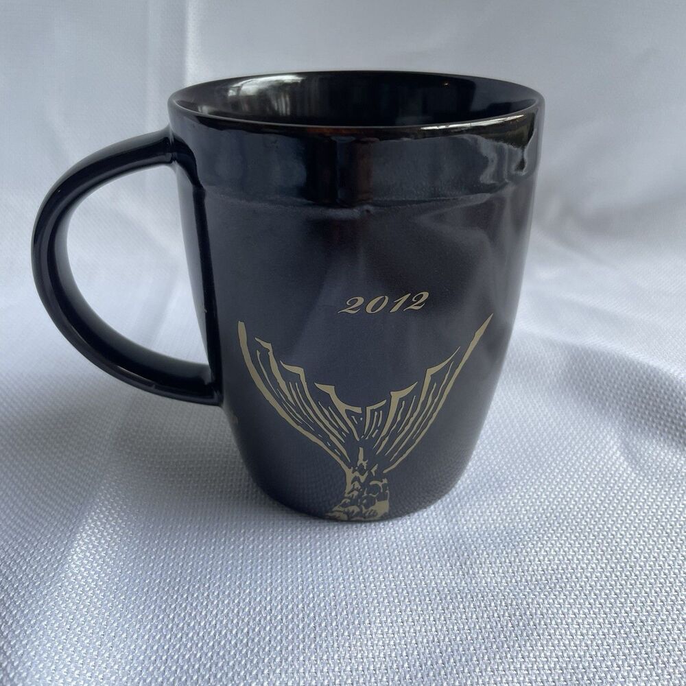 Starbucks Coffee Mug Siren Mermaid 2012 Anniversary Black Brown Gold 12oz - Picture 2 of 7